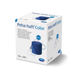 Peha-haft fixatiezwachtel blauw 10cm x 20m (latexvrij)