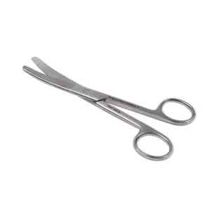 Chirurgische schaar 14 cm stomp/stomp gebogen RVS