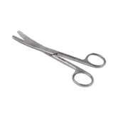 Chirurgische schaar 11 cm stomp/stomp Gebogen  RVS