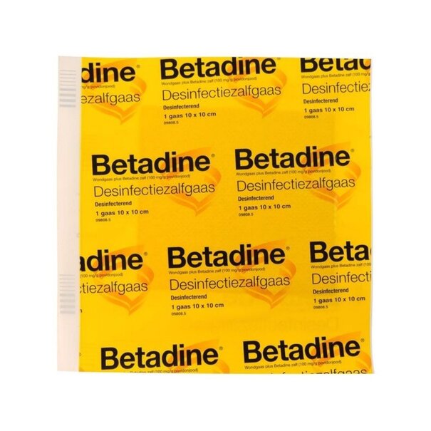 Betadine Betadine zalfgaas 10x10 cm sterile verpakt