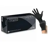 Latex handschoenen zwart poedervrij 200 Stuks