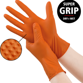 Nitril handschoenen Grip Oranje 10x50stuks