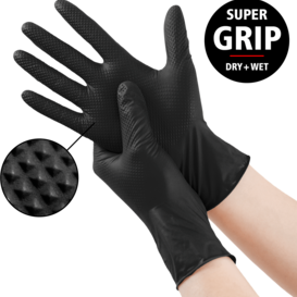 Nitril Handschoenen Grip Zwart 50 stuks