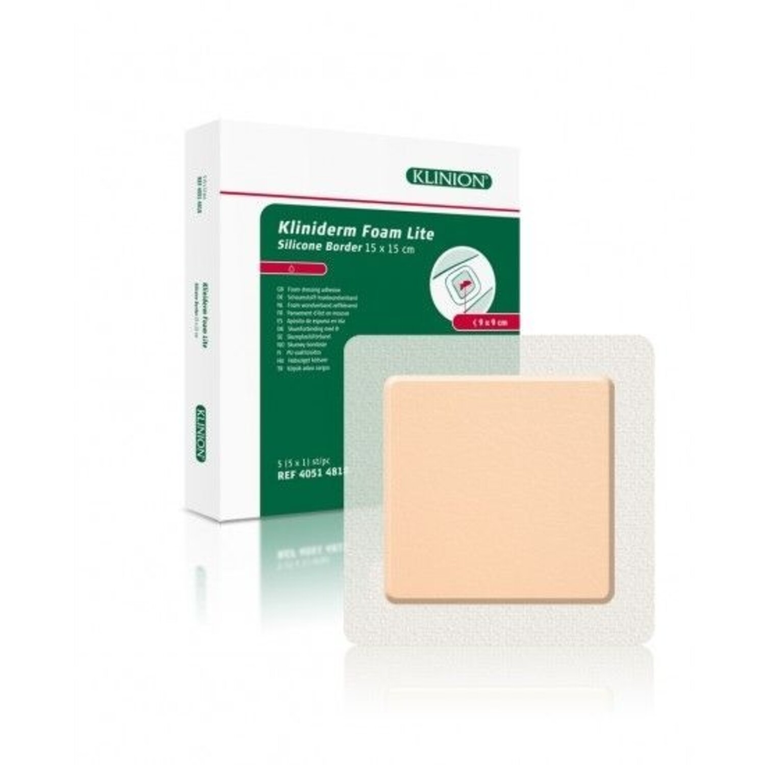 Kliniderm Foam Border Siliconen Schuimverband 7,5 x 7,5 cm 5 stuks