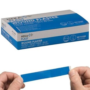 Blauwe pleisters 100 stuks - HEKA - 120x20 mm