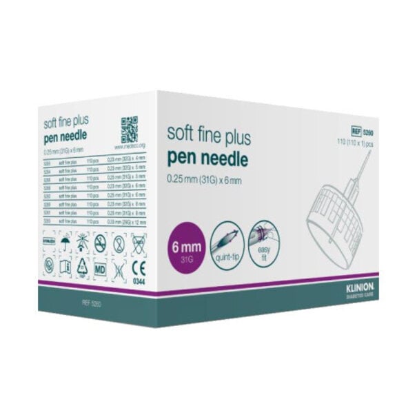 Klinion Pennaald Soft fine 0.25mm 31G x 6 mm  110 stuks