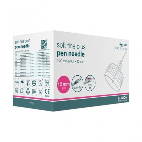 Klinion Pennaald Soft fine 0.33mm 29G  12mm 110 stuks