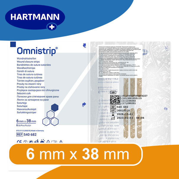 Hartmann Omnistrip wondhechtstrips 6 x 38mm- 1 vel a 2x 3 strips