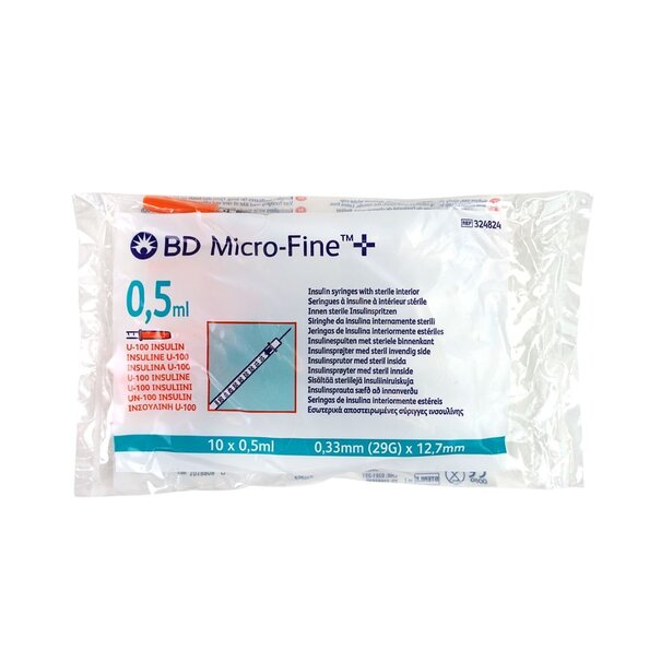 Becton Dickinson BD Microfine insulinespuit 0,5ml + naald 0,33x12,7mm U100
