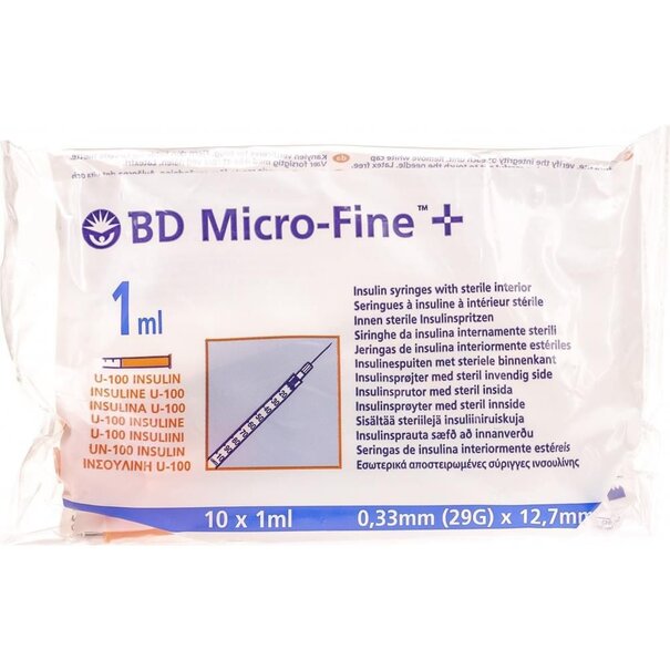 Becton Dickinson BD Microfine insulinespuit 1ml + naald 0,33x12,7mm U100