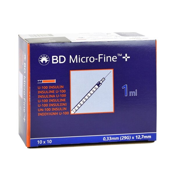 Becton Dickinson BD Microfine insulinespuit 1ml + naald 0,33x12,7mm U100