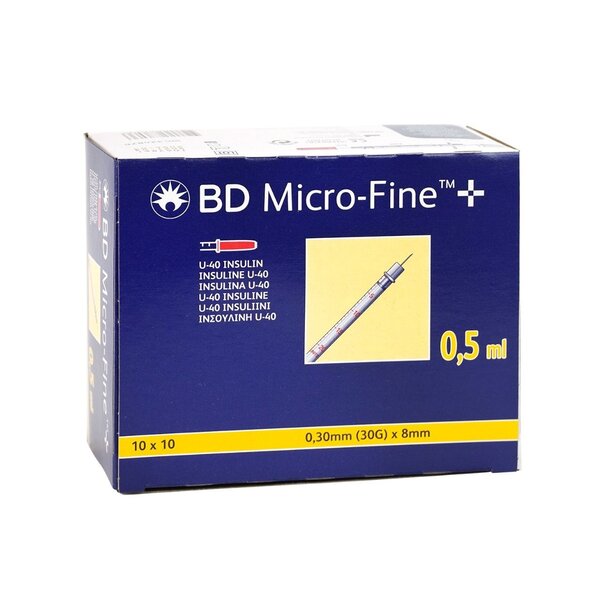 Becton Dickinson BD Microfine insulinespuit 0,5ml + naald 0,30x8mm U40