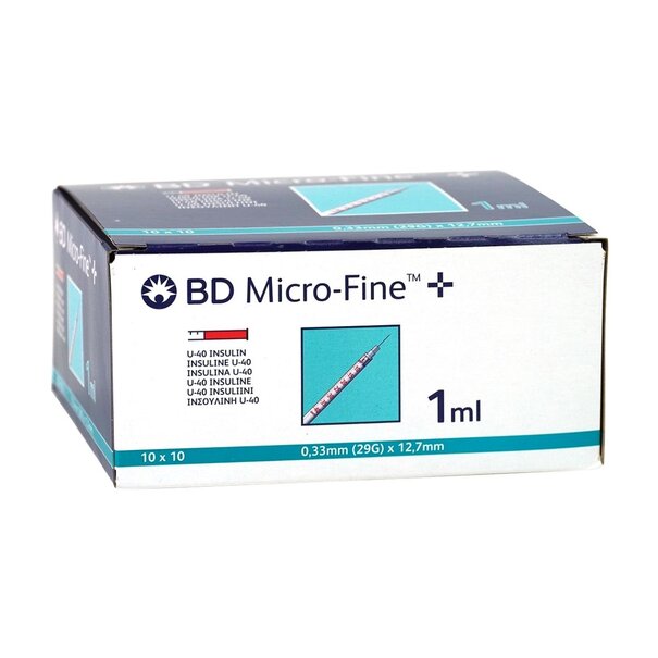Becton Dickinson BD Microfine insulinespuit 1ml + naald 0,33x12,7mm U40
