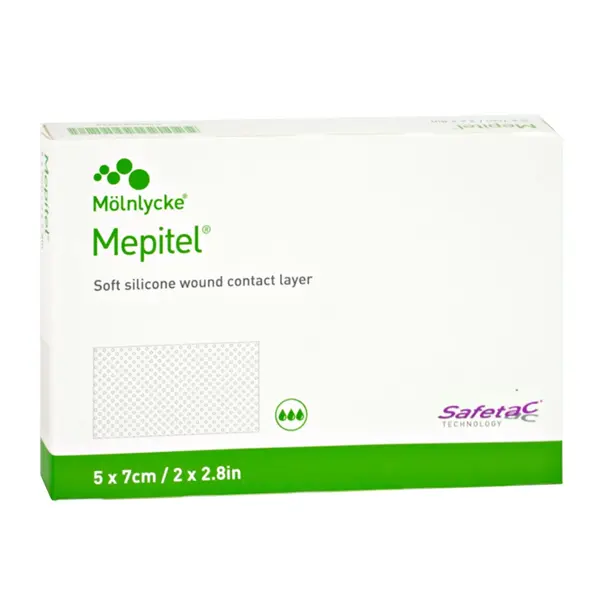 Mölnlycke Health Care BV Mepitel Siliconen Wondcontactlaag 5×7 cm – 5 stuks