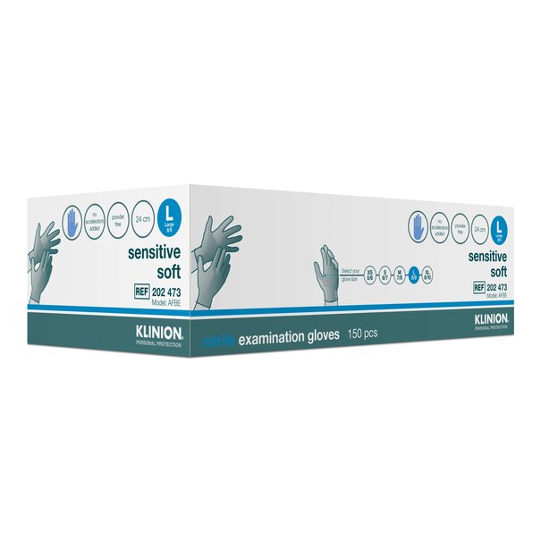 Klinion KLINION Sensitive Soft nitril onderzoekshandschoen – 150 stuks