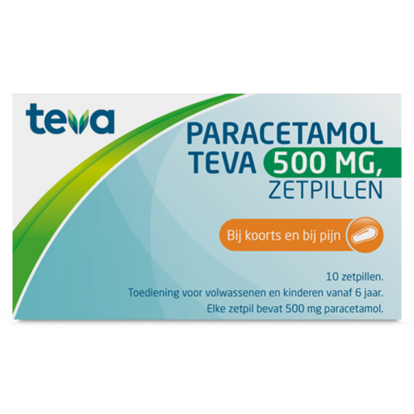 Teva Paracetamol 500 mg Zetpillen 10 stuks