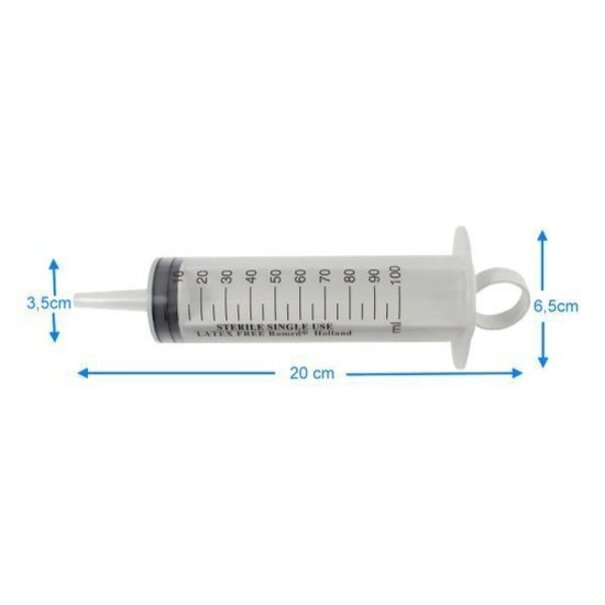 Romed Injectiespuit steriel  100ml 3-delig met cathetertip 1 stuks