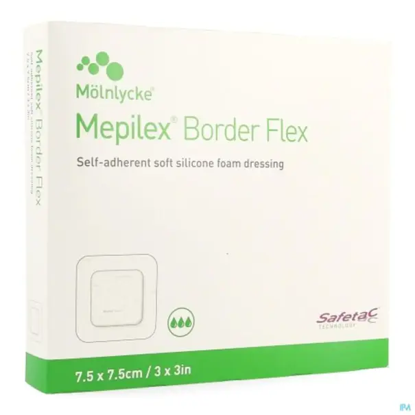 Mölnlycke Health Care BV Mepilex Border Flex schuimverband 7,5x7,5cm 9 stuks