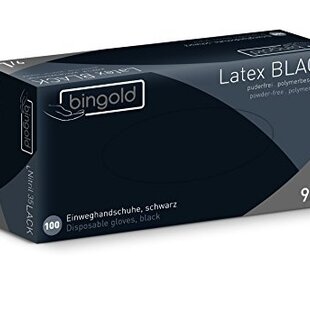Latex handschoenen zwart poedervrij  100 Stuks