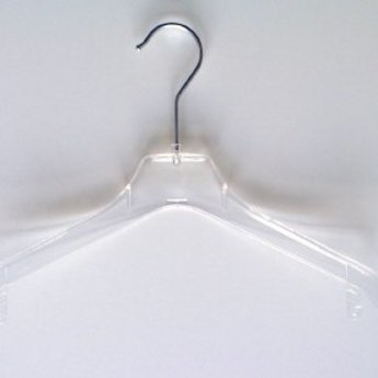 Hanger gebogen transparant 44cm, dikte 17mm, doosinhoud 130 stuks