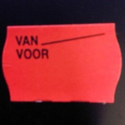 Etiket 2516 fl.rood perm Van Voor 39.600