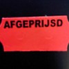 Etiket 2612 fluor rood perm AFGEPRIJSD