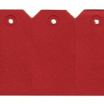Kartonnen labels 55x110 mm cerise/rood. Verpakking met 1000 stuks.