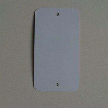 Label metaal 65x120 mm geel 2 gaten, afgeronde hoeken, gelakt bandstaal dikte 0.15mm 1000st