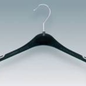 Hanger zwart T26, breedte 26cm met 2 rokinkepingen, doosinhoud 600 stuks.<br />
Is ook vervanger voor de hanger zwart NA26.