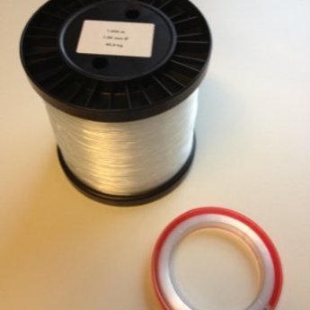 Nylon-draad 1,00 x 1000 meter 40 kg, op normale spoel. (dus g