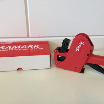 Samark Prijstang Sato Samark 26-6 afdruk: €999.99 op golfrand etiketten 26x12mm.