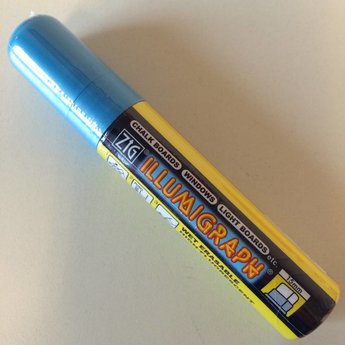 ZIG Illumigraph ZIG Illumigraph PMA-720 krijtstift  breed  7-15 mm licht-blauw fluor, afwasbaar met water op een niet poreuze ondergrond.