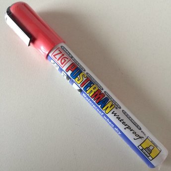 ZIG Posterman ZIG Posterman PMA-50 stift smal 2-6 mm rood, niet met water uitwisbaar. Enkel te gebruiken op een niet poreuse ondergrond. Te verwijderen met een reiniger. (Lukt niet met een sopje)