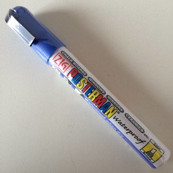 ZIG Posterman ZIG Posterman PMA-50 stift smal 2-6 mm blauw, niet met water uitwisbaar. Enkel te gebruiken op een niet poreuse ondergrond. Te verwijderen met een reiniger. (Lukt niet met een sopje)