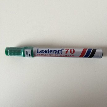 Leaderart Leaderart 70 stift groen / permanent marker - lijndikte 1-3mm. Uitvoering is met ronde punt.  Leaderart 70 permanent marker met ronde punt.