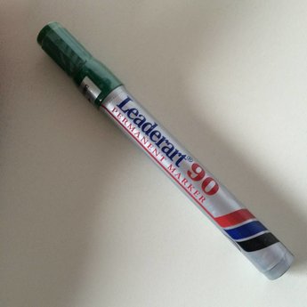 Leaderart Leaderart 90 stift groen / permanent marker -  beitelpunt -lijnbreedte 1-5mm. Leaderart 90 permanent marker met schuine punt.