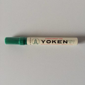 Yoken Stift Yoken No. 10 groen ronde punt, schrijft 1-2,5 mm. Permanent marker.