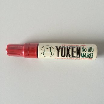 Yoken Stift Yoken Giant No. 100 rood beitel punt, schrijft 7-15 mm. Permanent marker.