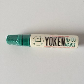 Yoken Stift Yoken Giant No. 100 groen beitel punt, schrijft 7-15 mm. Permanent marker.