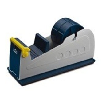 Tape dispencer DUO voor 2 rolletjes tape naast elkaar. Toonbank tape dispenser met dubbele kernhouder, voor grote rolletjes  van 25mm x 66 meter.