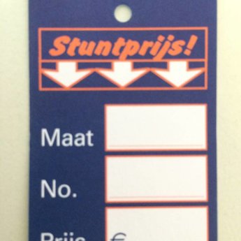 Hangetiket 40x60 mm STUNTPRIJS  250 stuks