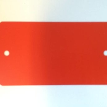 PVC labels 64x118mm rood 2 gaten ronde hoek
