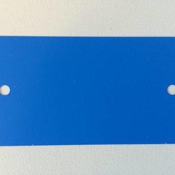 PVC labels 64x118mm blauw 2 gaten ronde hoek