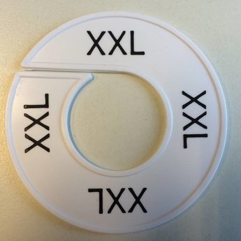 Maatring 9 cm wit/zwart XXL<br />
Diameter van de maatring is 9cm, en de diameter van het gat is 4cm.