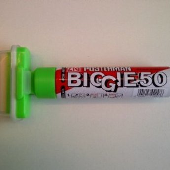 ZIG Posterman Posterman Biggie 50, extra breed 50 mm fluor groen, niet met water uitwisbaar/waterproof. BiggyEnkel te gebruiken op een niet poreuse ondergrond. Te verwijderen met een reiniger. (Lukt niet met een sopje)