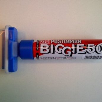 ZIG Posterman Posterman Biggie 50, extra breed 50 mm licht blauw, niet met water uitwisbaar/waterproof. BiggyEnkel te gebruiken op een niet poreuse ondergrond. Te verwijderen met een reiniger. (Lukt niet met een sopje)