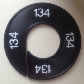 Maatring 9 cm zwart/wit 134Diameter van de maatring is 9cm, en de diameter van het gat is 4cm.