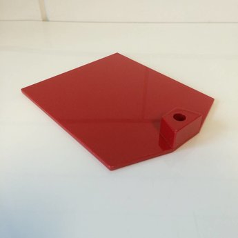 Voetplaat kunststof zwaar, is met metaalplaat verzwaard, in de kleur rood. Gewicht van de voetplaat is 422 gram.
