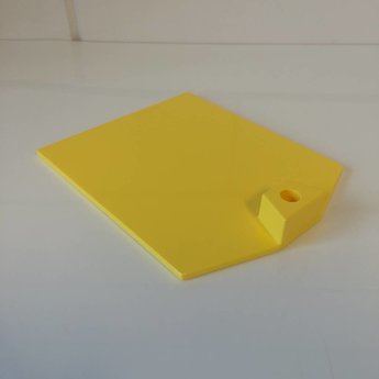 Voetplaat kunststof zwaar, is met metaalplaat verzwaard, in de kleur geel. Gewicht van de voetplaat is 422 gram.
