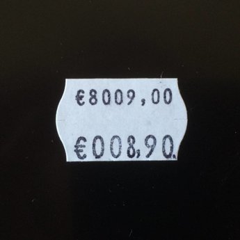 Prijstang Open S14 is een 2-regelige prijstang met boven 8 posities voor nummer/datum/prijs en onder een prijs €999,99